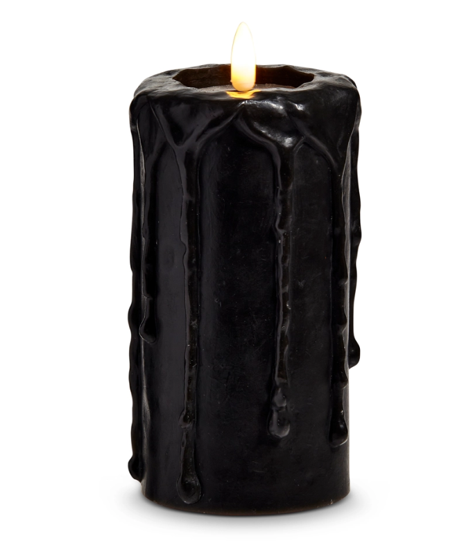 6" Black Drip Candle